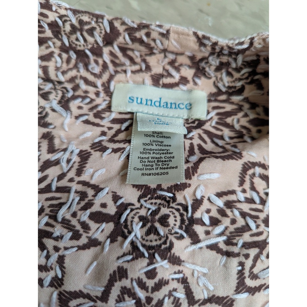 Sundance Women Cream Floral Sashiko Embroidered Kimono Jacket Cotton Large - Picture 8 of 8